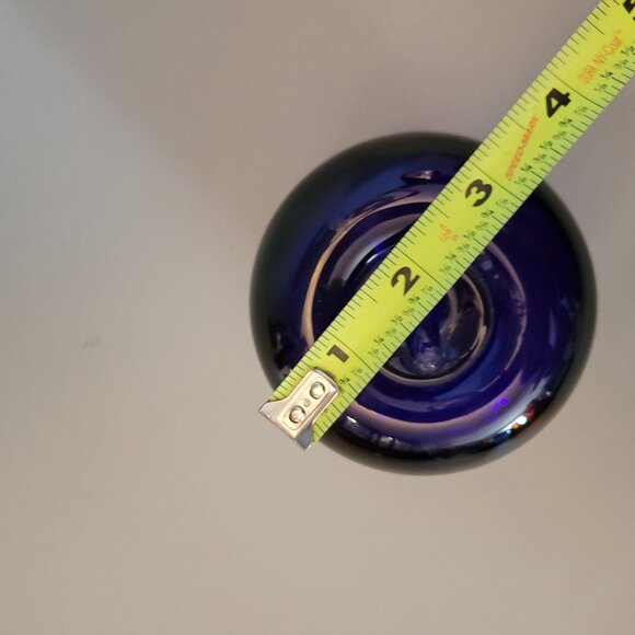 Handcrafted Cobalt Blue Glass Apple Figurine Paperweight - Picture 8 of 8